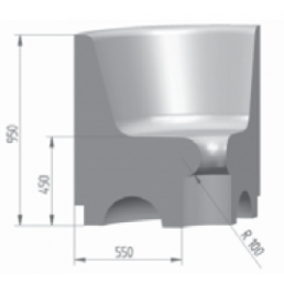 Colt pentru bancheta colt inclinat cu placare