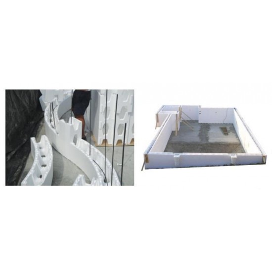 Kit constructie piscina Isoblock cu liner PVC 10 x 5 x 1.5 m